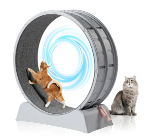 Cat Exercise Wheel, 31 Inch Cat Wheels For Indoor Cats, Cat Treadmill Wheel Exerciser With Carpeted Runway